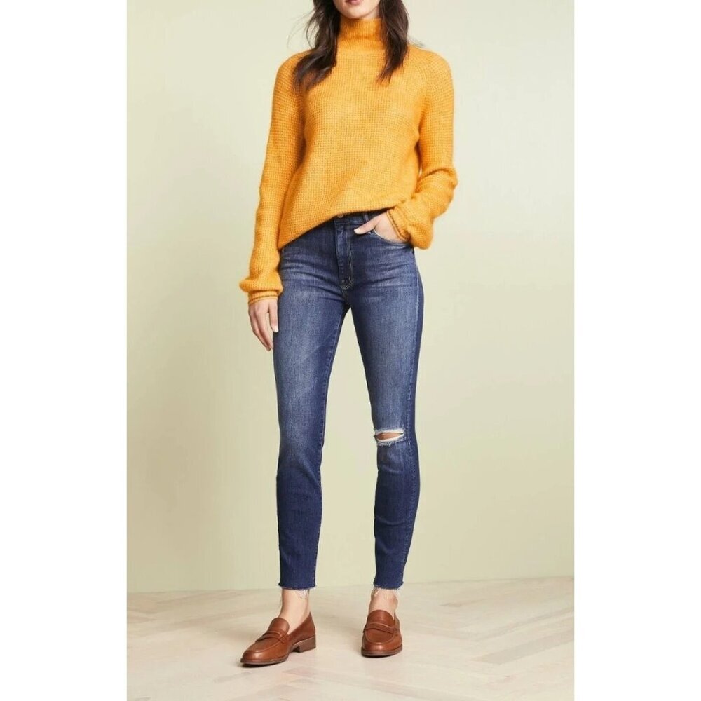 Mother Looker‎ Ankle Fray Denim Stretch Jeans
